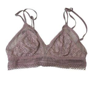 Victoria’s Secret Bralette Floral Lace Polka Dot Mesh Coquette